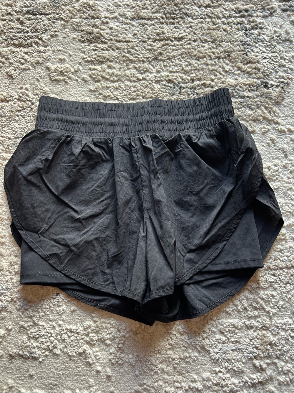 all in motion Black Performance Running Shorts with Smocked Waist